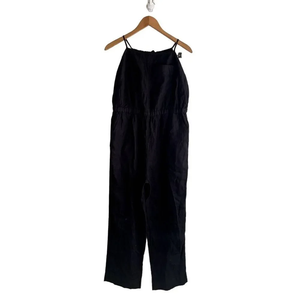 Everlane The Linen Shoestring Jumpsuit Black Size S NWT